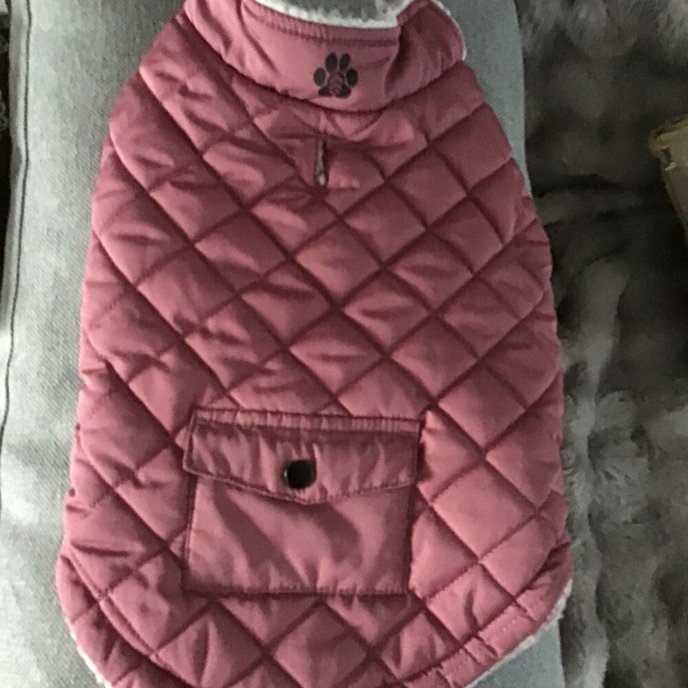 Free Country Brand Quality Reversible Quilted/Sherpa Dog Jacket--Nice! Size S/M